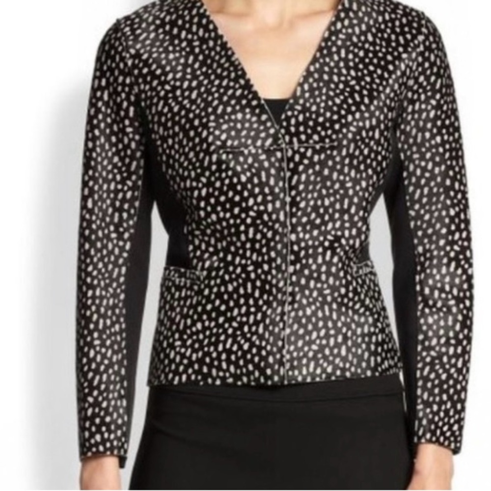 Tory Burch Black and White Textured Jacket